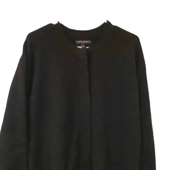 Banana Republic Women's Black Acrylic/Nylon Knit Slouchy Cardigan Sweater w Snap - Picture 3 of 11
